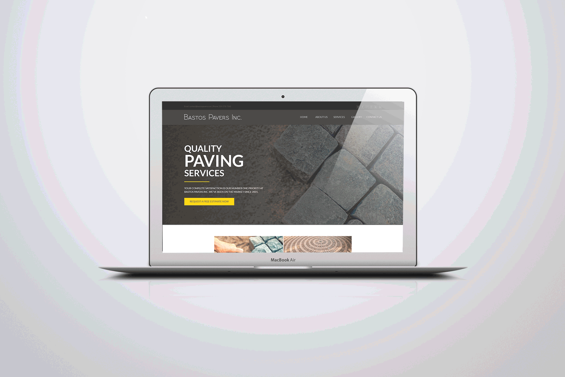animated gif of website screen scrolling to show layout.