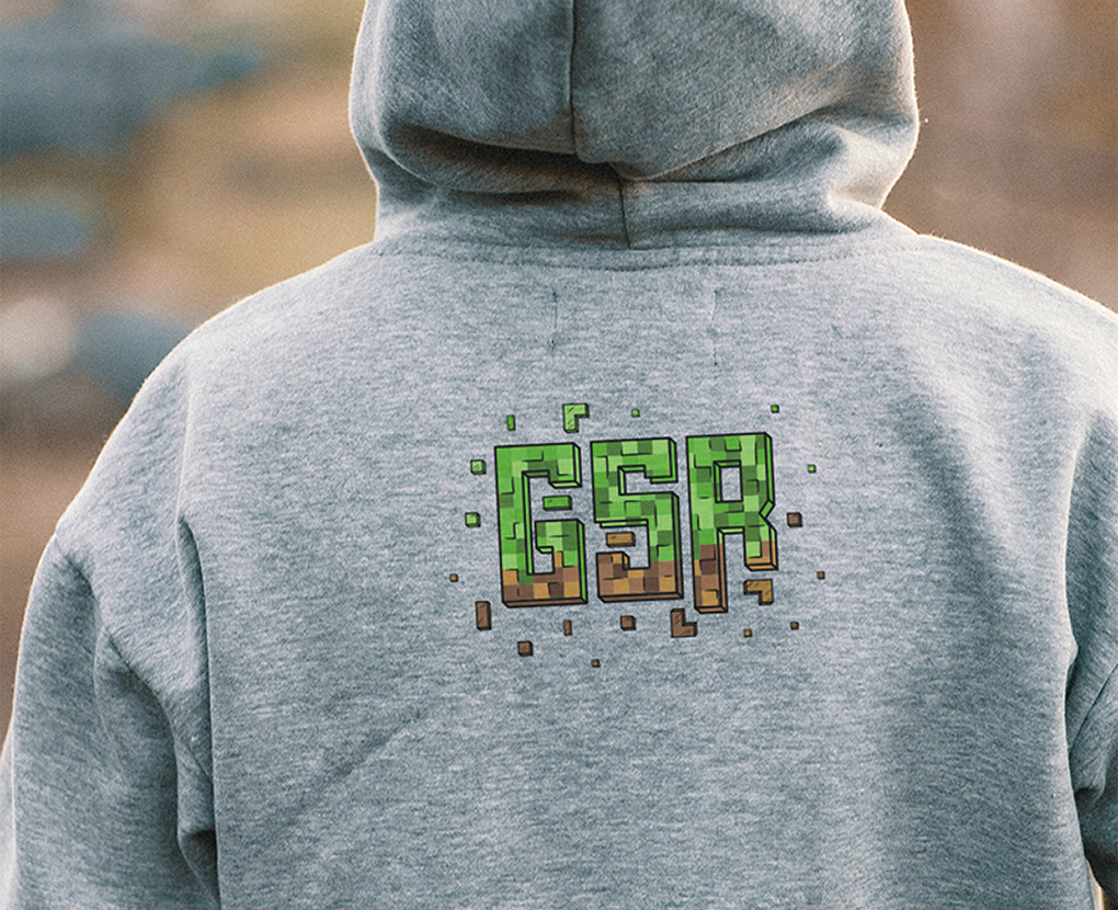 Custom Minecraft themed merch & apparel design for streamers. Get unique gaming illustrations, logos, and full visual identities for your brand