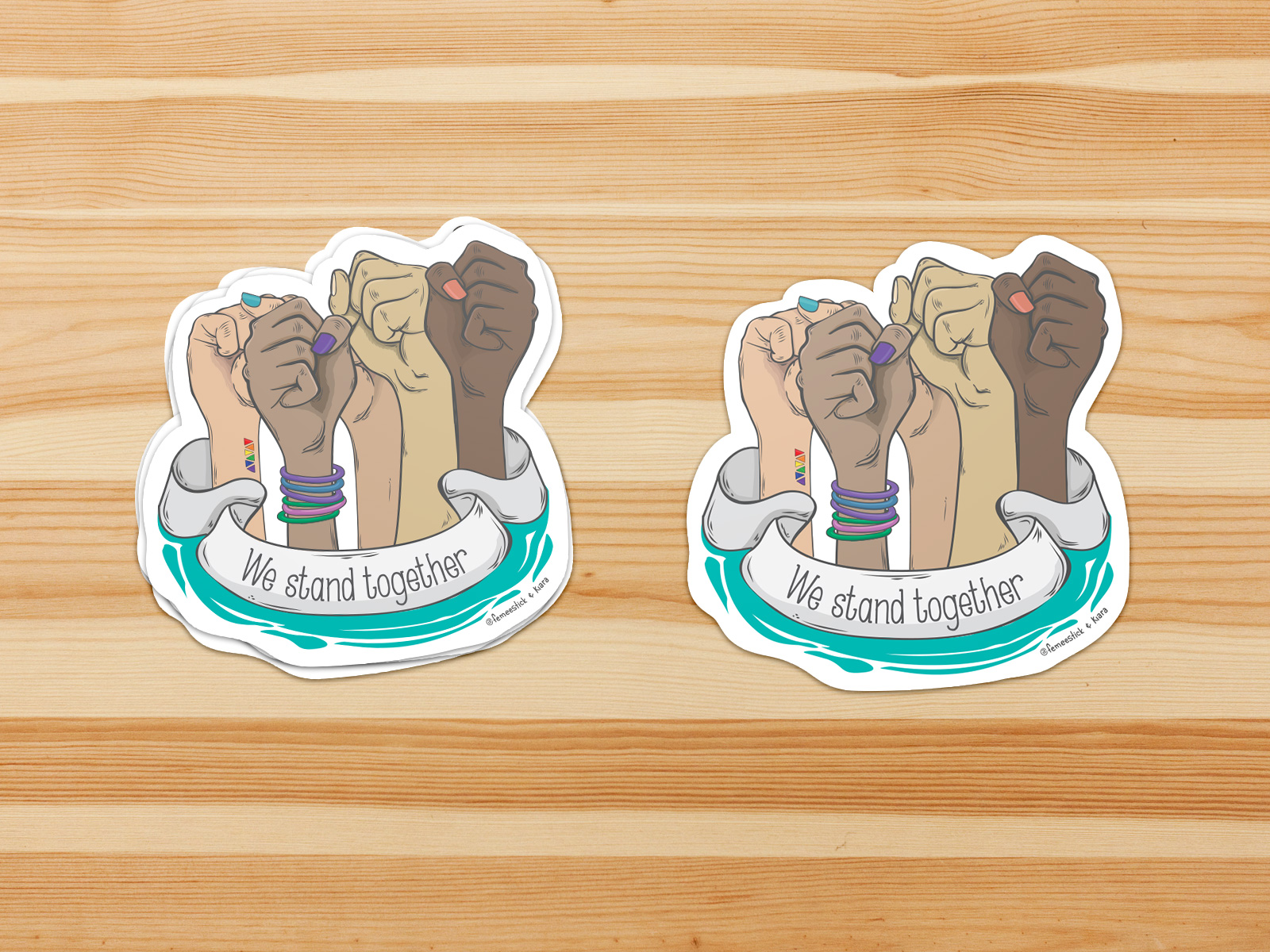 We Stand Together. Sticker Femeestick Etsy Shop. Feminist Stickers, Art Empowering Women.