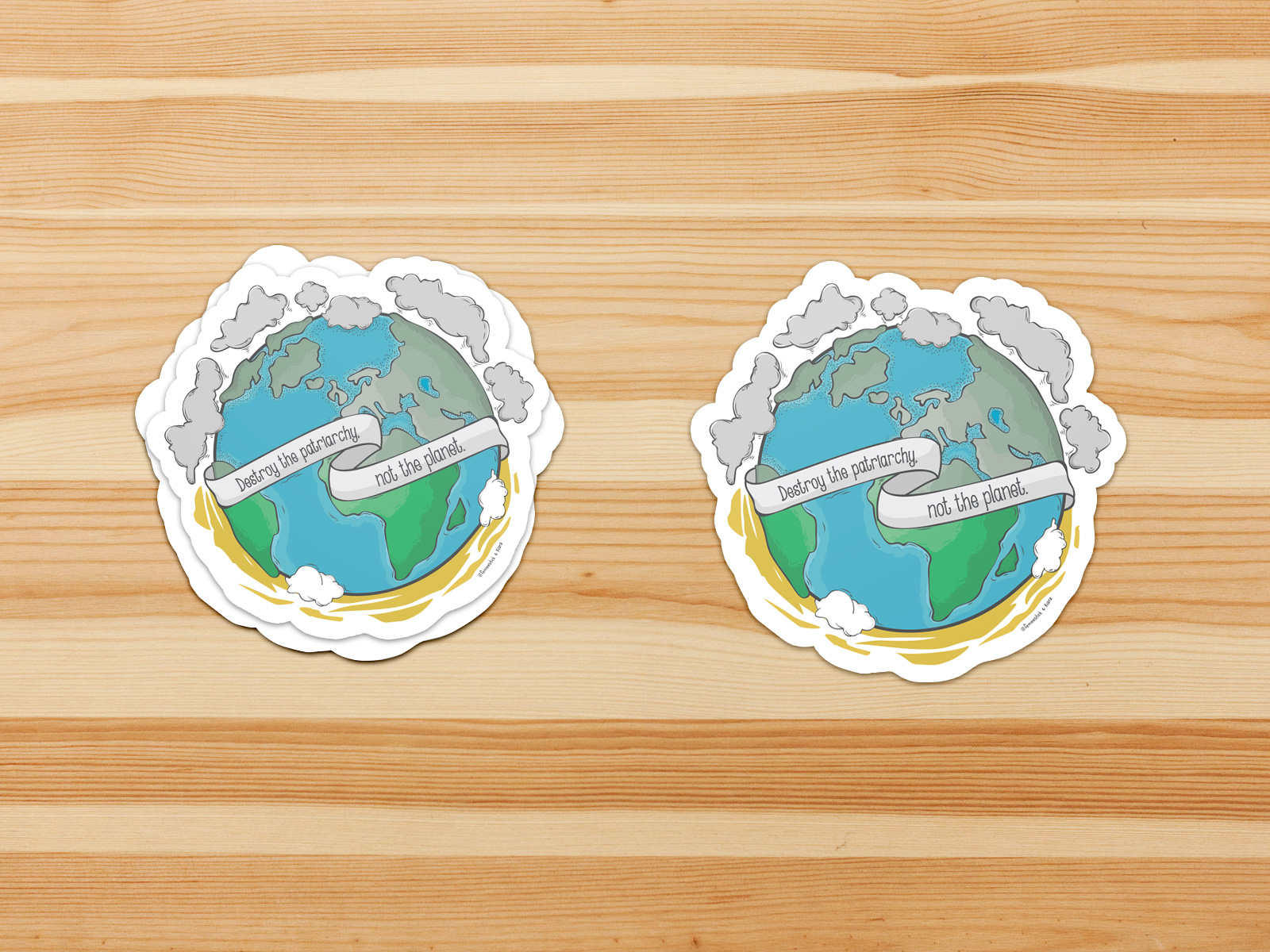 Destroy the Patriarchy. Not the Planet. Sticker Femeestick Etsy Shop. Feminist Stickers, Art Empowering Women.