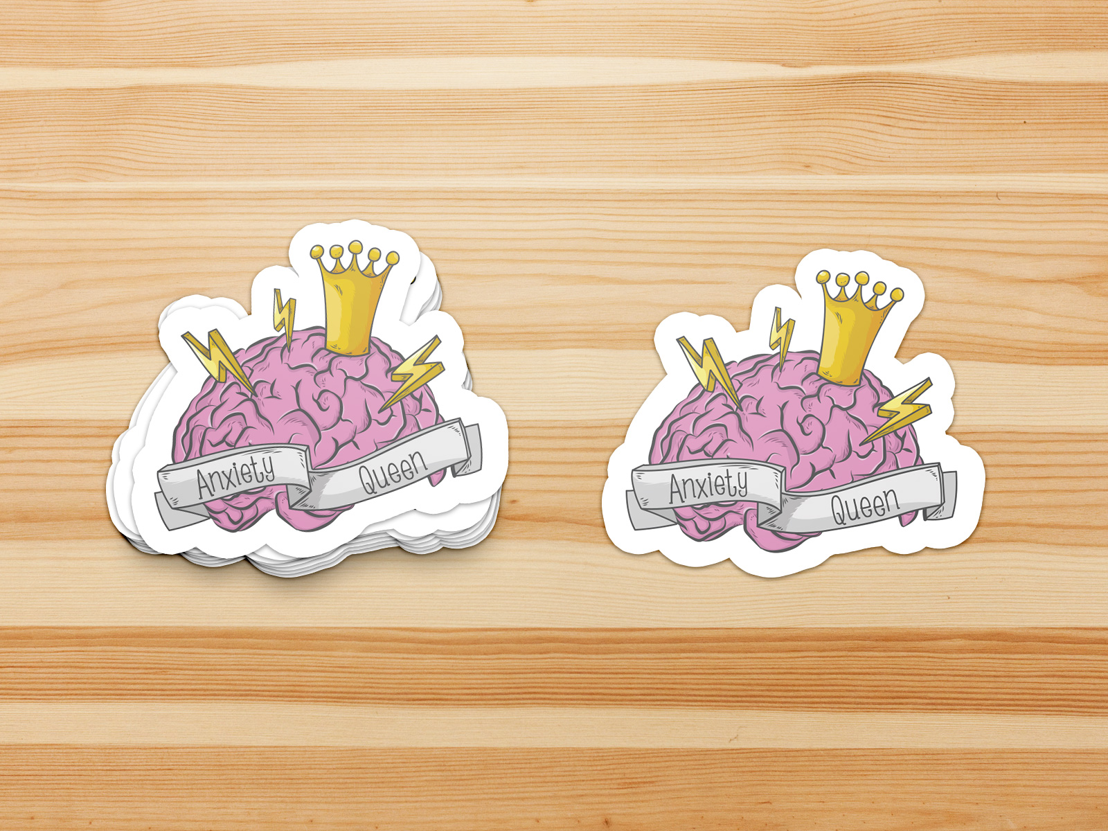 Anxiety Queen. Sticker Femeestick Etsy Shop. Feminist Stickers, Art Empowering Women.