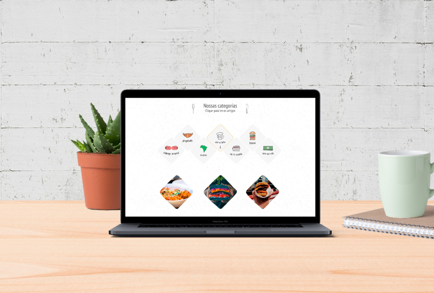 Mockup for website, computer table.