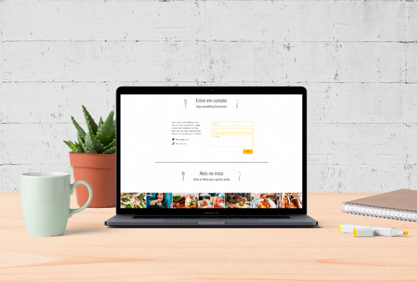 Website pages applied on computer mockup