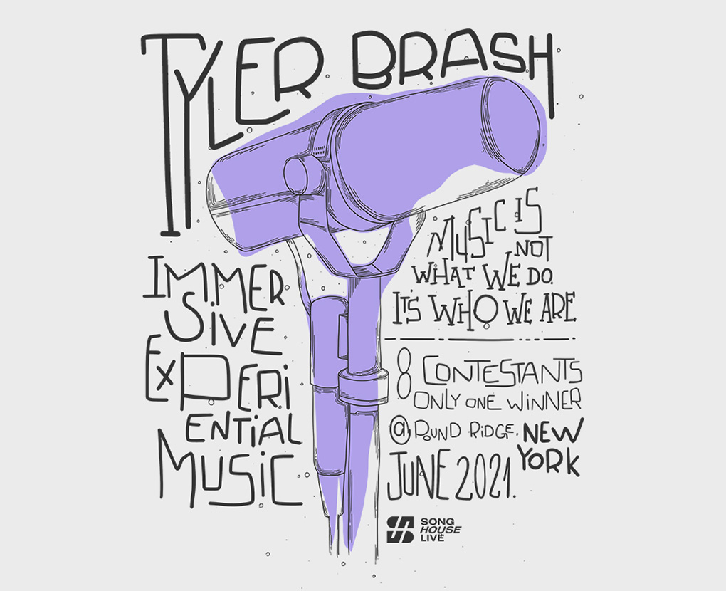 Tyler Brash, Custom Merch Design, Typography, and Illustration for entertainment brands. Showing apparel design for a reality show in NYC