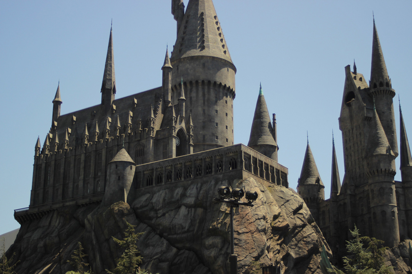 Universal Studios park. Hogwarts Castle, Harry Potter fans. Theme magical park. Los Angeles, USA. Photo sold on Creative Market.